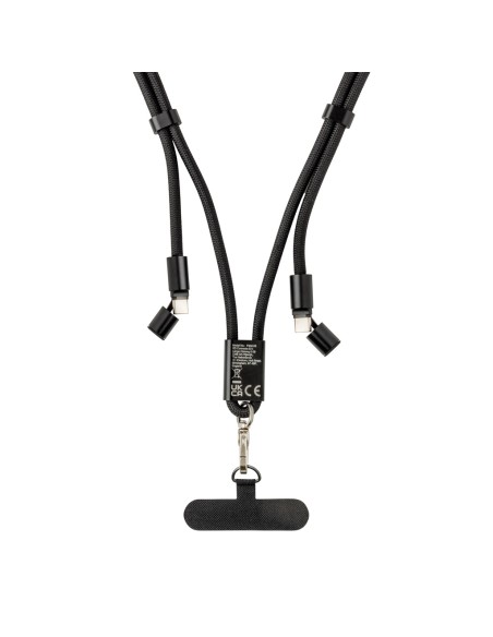 Cavo lanyard 60W regolabile LoopAmp in rPET RCS 160cm Cavo lanyard 60W regolabile LoopAmp in rPET RCS 160cm